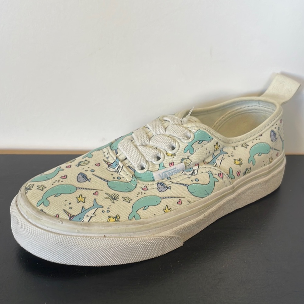 New Vans sneakers with narwhals, dolphin/ unicorn , cute fun ocean theme